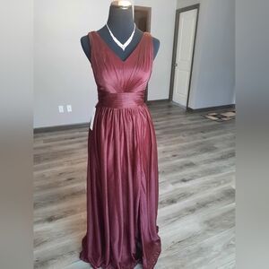 Elegant Burgundy Evening Gown